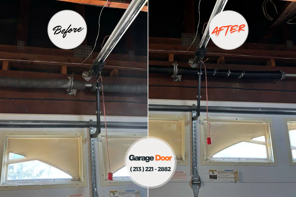 Before and after: garage door repair Toledo, OR